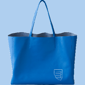 青の軽いレザーバッグ