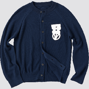 鹿の子編みのニットカーディガン