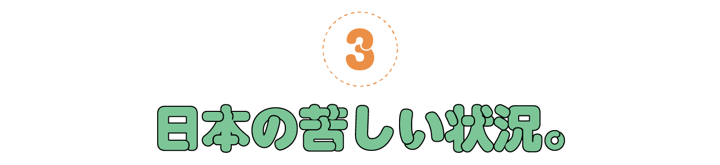 ３. 日本の苦しい状況。