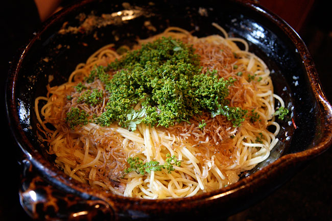 福森家の佃煮のパスタとちらし寿司。