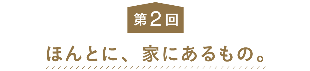 第２回 ほんとに、家にあるもの。