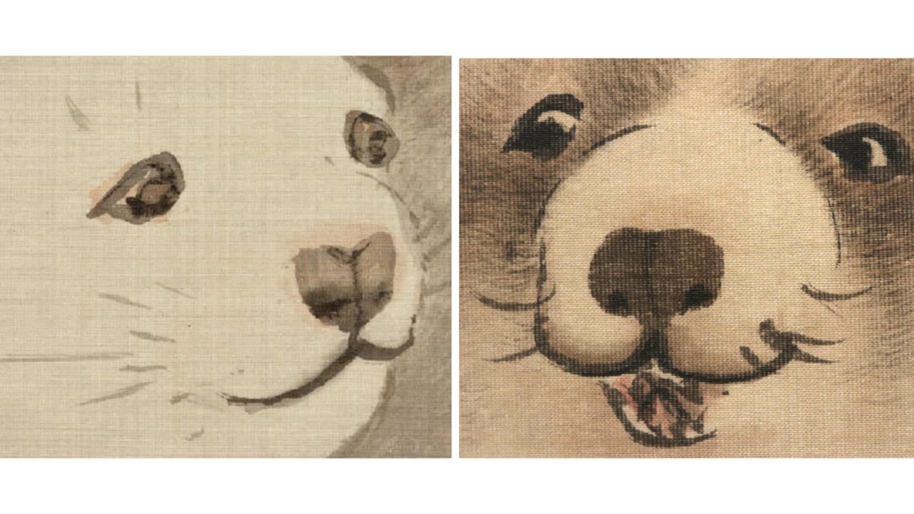 △左が応挙、右が蘆雪の子犬