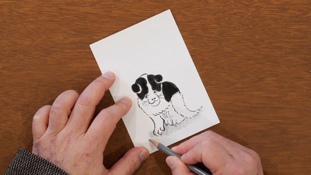 △金子先生の描いた北斎風の子犬