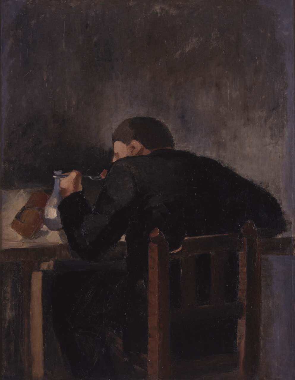 前田寛治《ものを喰う男》1924 鳥取県立美術館