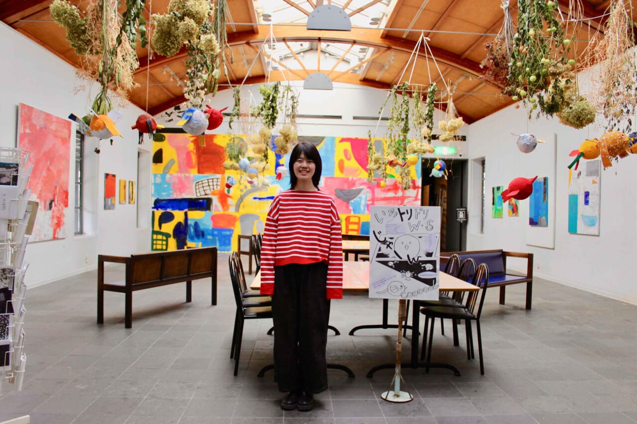 ▲由布院駅アートホールでの個展（2023）