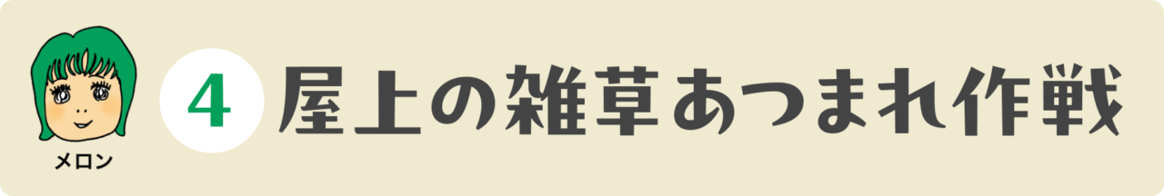 ４：屋上の雑草あつまれ作戦