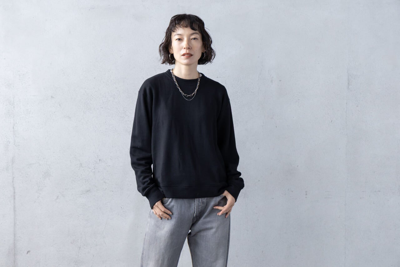 スーパー120'sウール裏⽑トレーナー