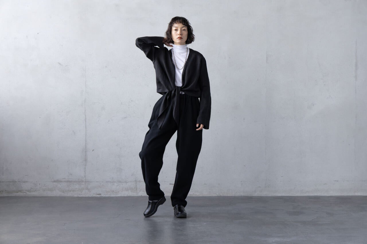 ストレートウールブランケットパンツ