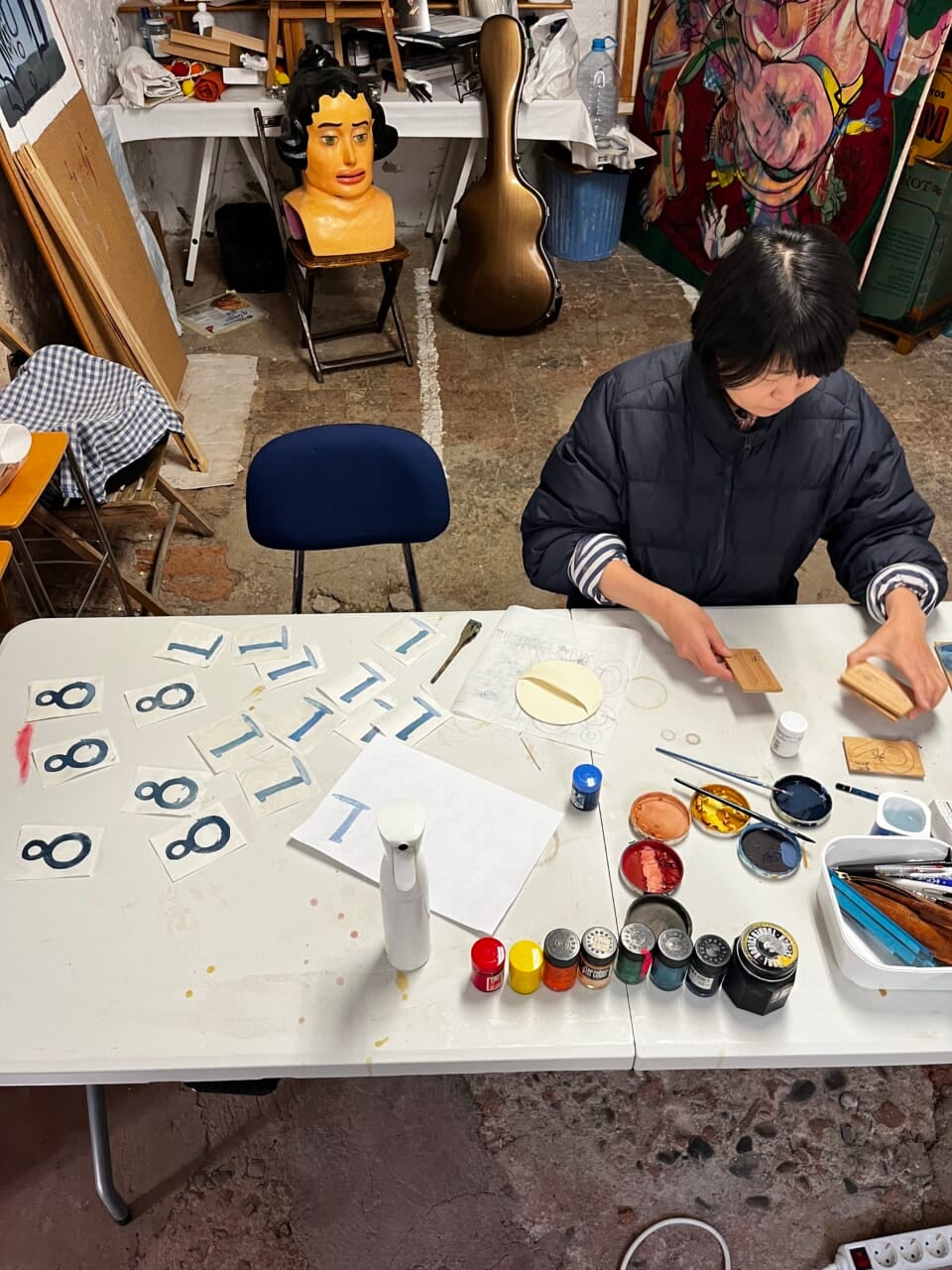 スペインでの制作風景