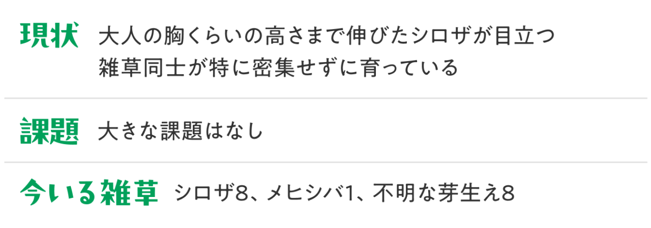 課題：大きな課題はなし