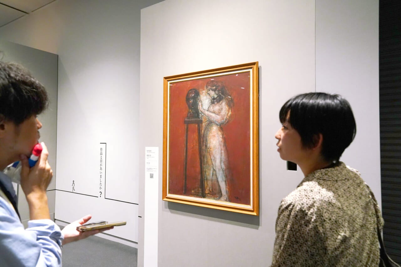 松本竣介《彫刻と女》1948