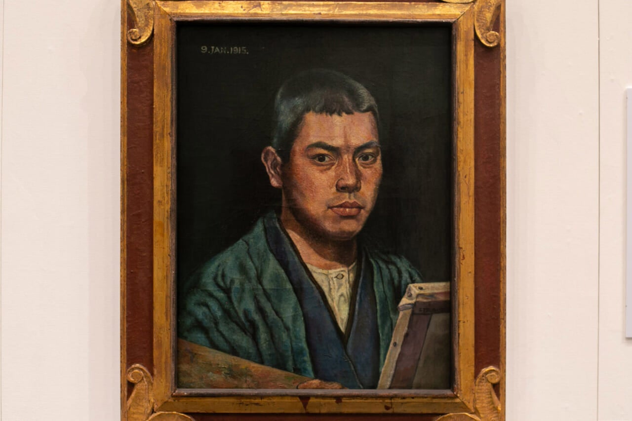 椿貞雄《自画像》（大正４年）千葉県立美術館