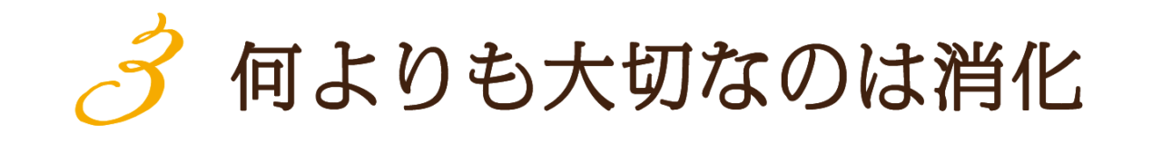 第３回　何よりも大切なのは消化