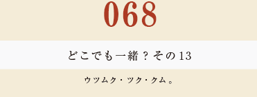 068　どこでも一緒？　その１３
ウツムク・ツク・クム。