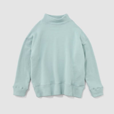 レディス モックネックトップ スモークブルー