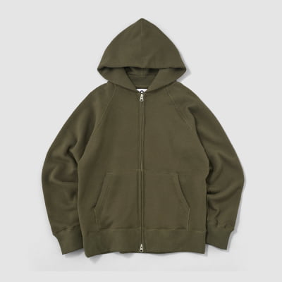 メンズ ジップパーカ ディープグリーン