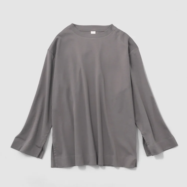 〈O2〉Tee "Rosy"  レディス スリットスリーブＴ スチールグレー