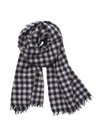 ストール（ベージュ×紺）