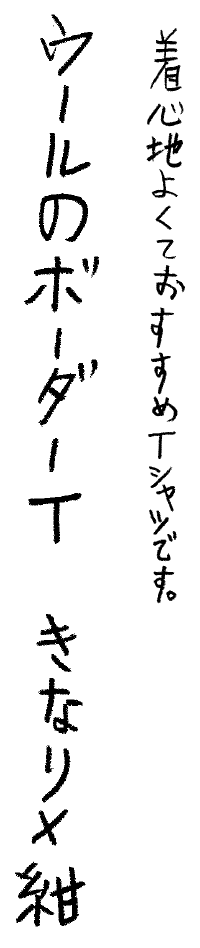 ウールのボーダーＴシャツ（きなり×紺）