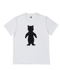 くまのプリントＴシャツ（白×黒）