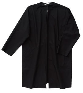 ひとつボタンの丸ポケットコート（黒）