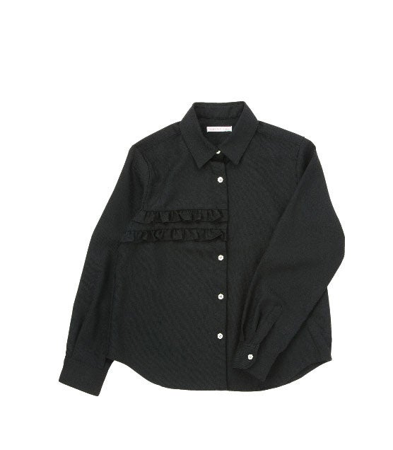 胸元フリルのシャツ