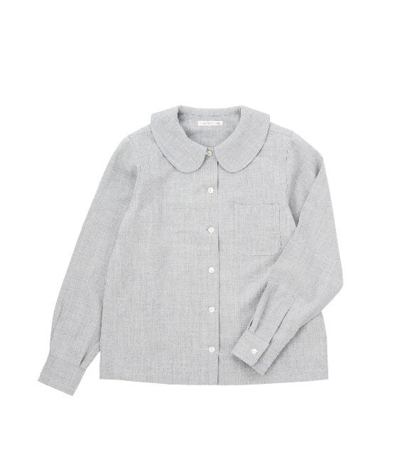 大きい丸襟のシャツ（薄いグレー）