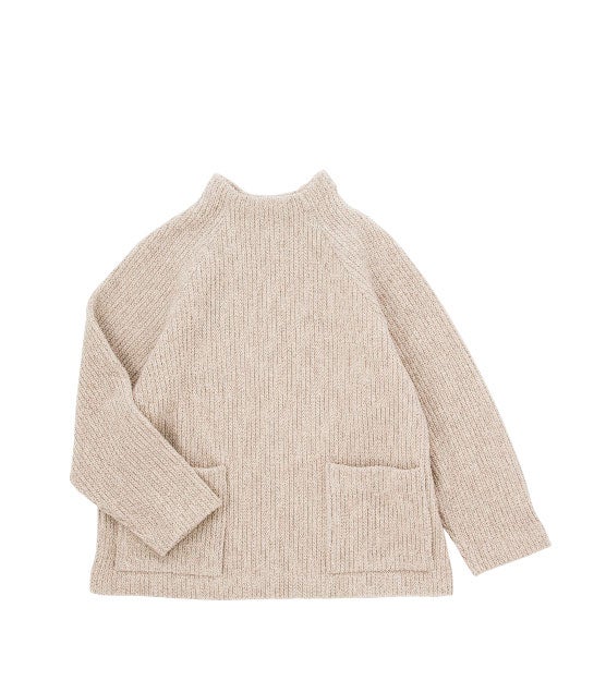 ポケットつきリブニット（ベージュ）