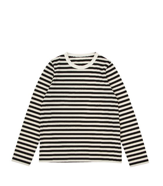 ウールのボーダーＴシャツ（きなり×黒）