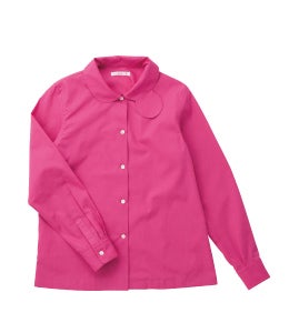 まる付き襟のシャツ（コスモスピンク）