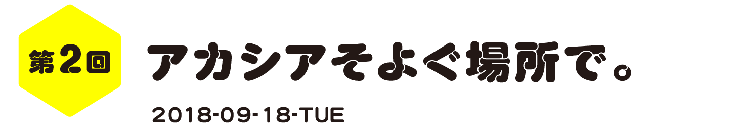 第２回　アカシアそよぐ場所で。