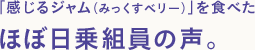 「感じるジャム（みっくすベリー）」を食べたほぼ日乗組員の声。