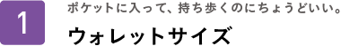 ポケットに入って、持ち歩くのにちょうどいい。ウォレットサイズ