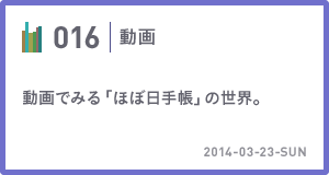 015　動画でみる「ほぼ日手帳」の世界。