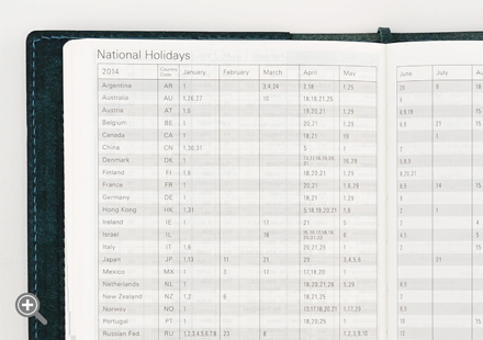 International holiday chart