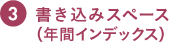 書き込みスペース（年間インデックス）