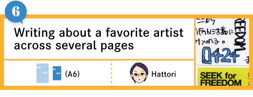 Writing about a favorite artist across several pages
