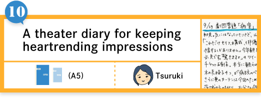 A theater diary for keeping heartrending impressions
