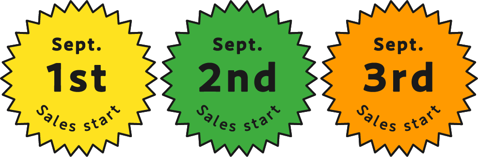 September 1st, 2nd, and 3rd