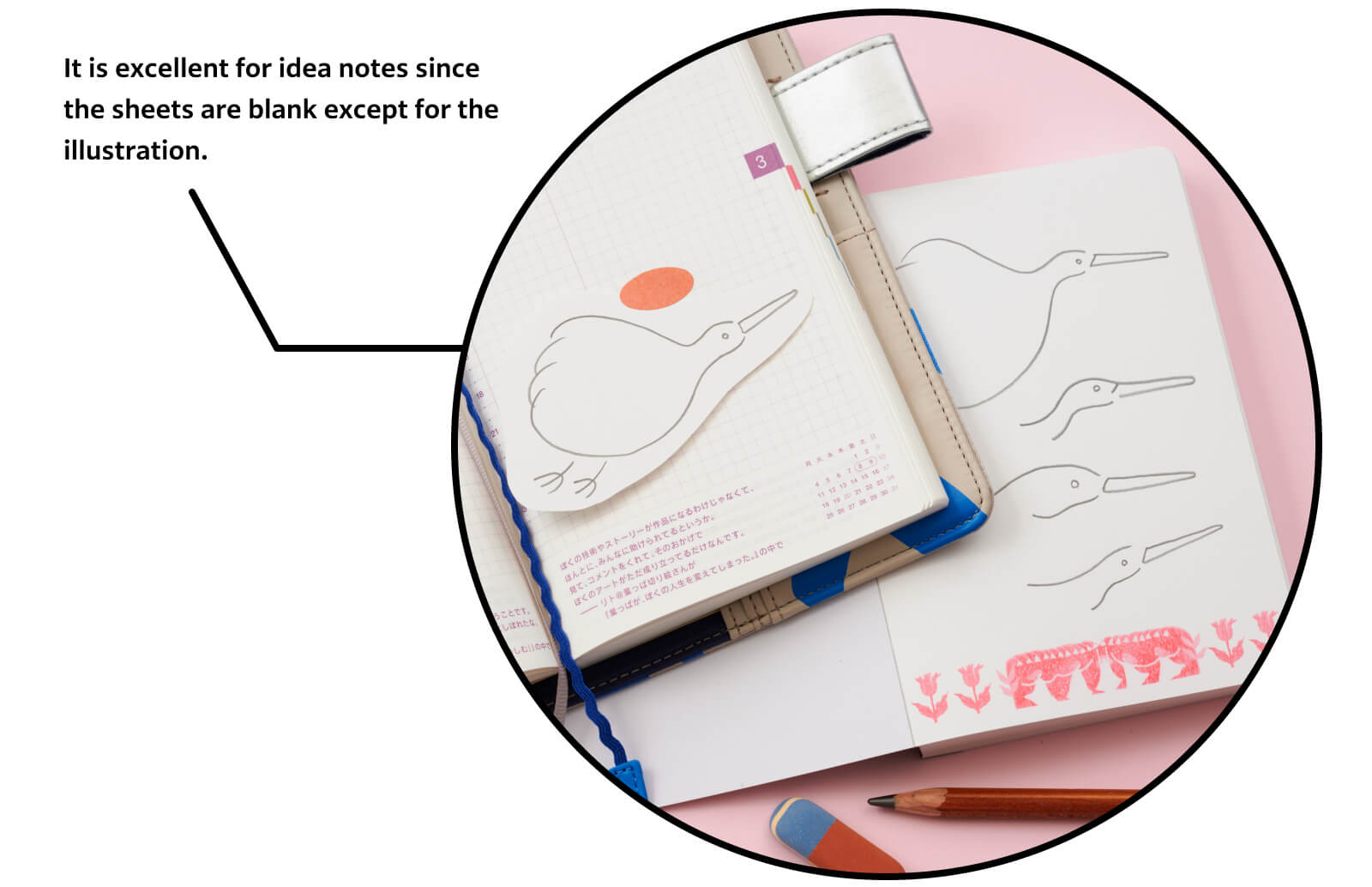 It is excellent for idea notes since the sheets are blank except for the illustration.