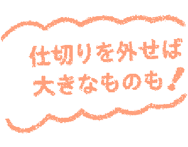 仕切りを外せば大きなものも！