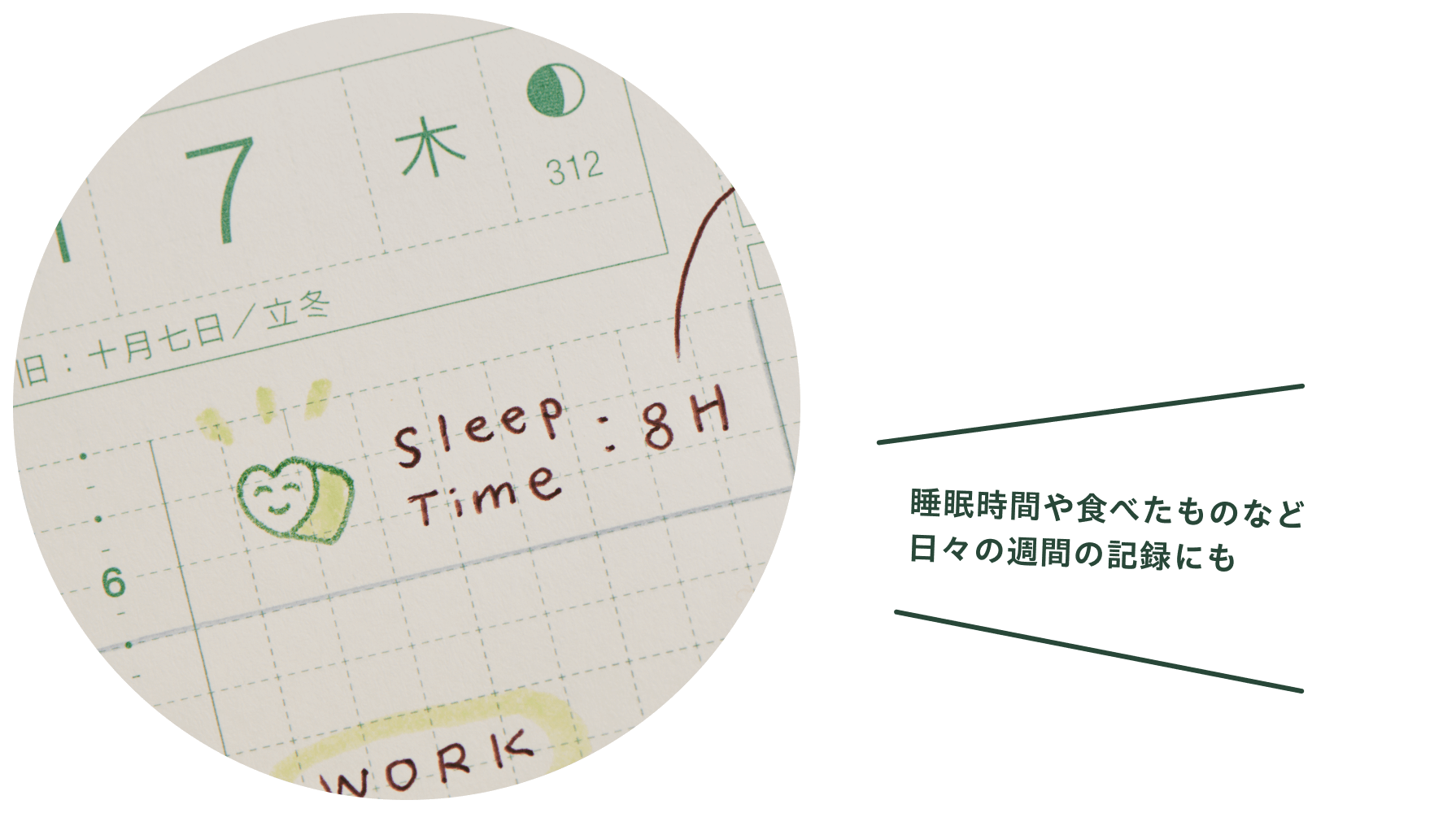 「GO GO 睡眠時間や食べたものなど日々の週間の記録にも