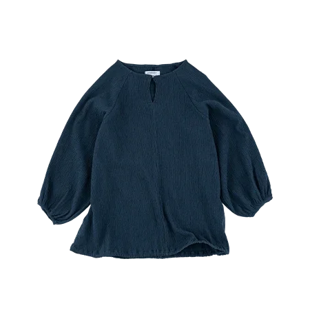 ONI YORYU ブルームギャザーブラウス Gem blue