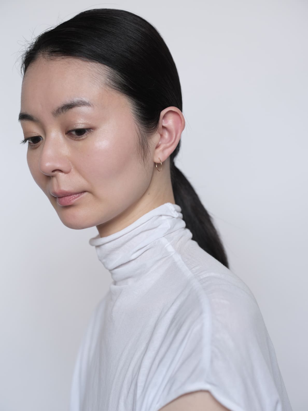 ひとさじのジュエリー une pincée | Hoop Pierce・glacé 15mm／10kt Gold の画像１