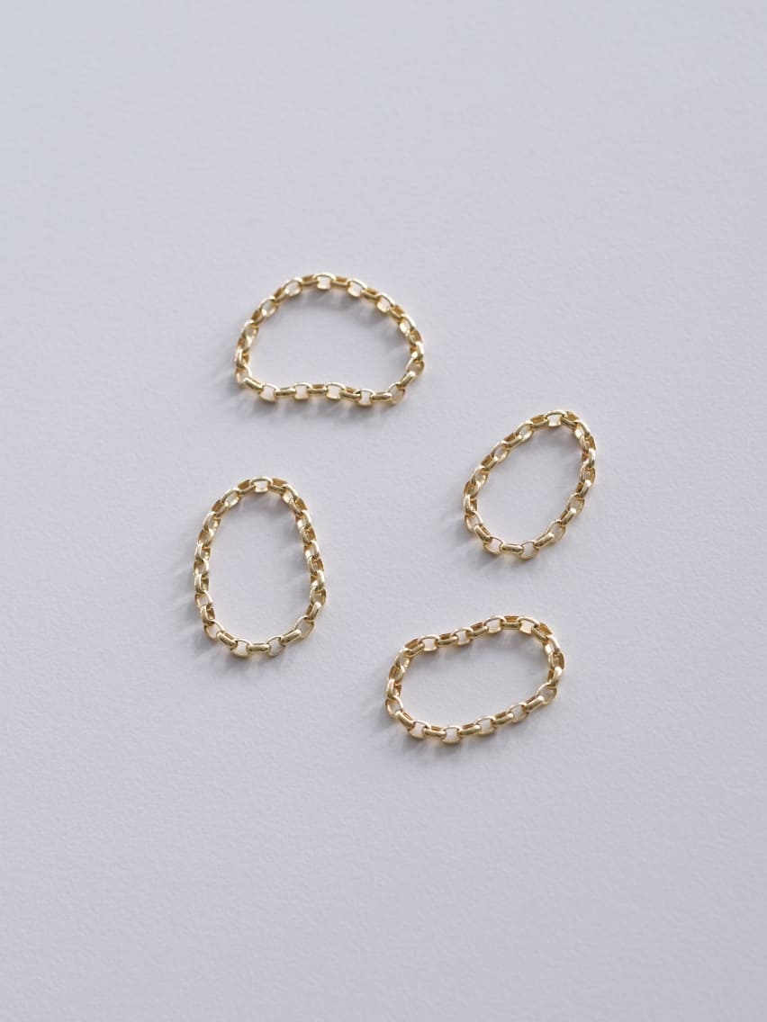 ひとさじのジュエリー une pincée | Gold Chain Ring・wide／10kt Gold の画像２