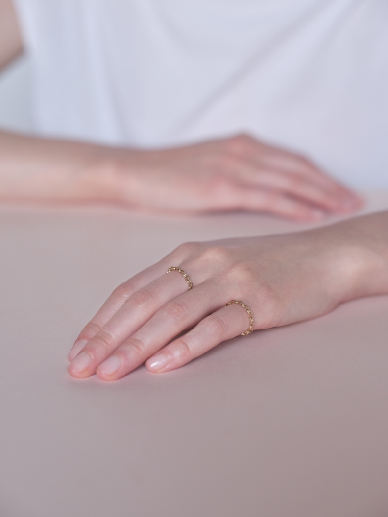 ひとさじのジュエリー une pincée Gold Collection - glacé - | ゴールド チェーンリング - wide の画像２