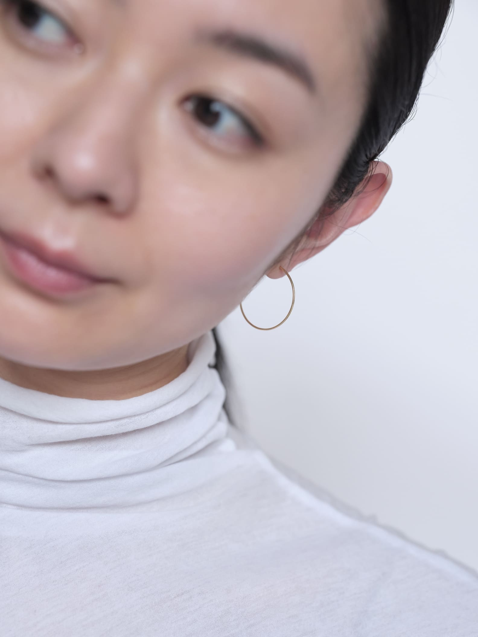 ひとさじのジュエリー une pincée Gold Collection - glacé - | フープピアス ・グラッセ - 25mm の画像１