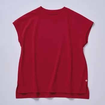 夏サラ モックネック レッド