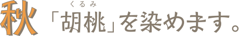 秋「胡桃」を染めます。