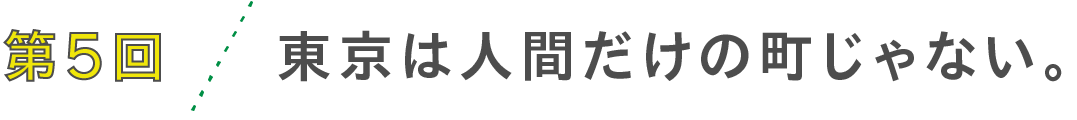 第５回　東京は人間だけの町じゃない。